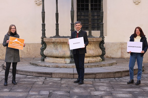 Tamara Schober vom Regionalmanagement Südoststeiermark. Steirisches Vulkanland, LAbg. Franz Fartek, Vorsitzender der Region und Daniela Köck von beteiligung.st (c) Patrick Senger